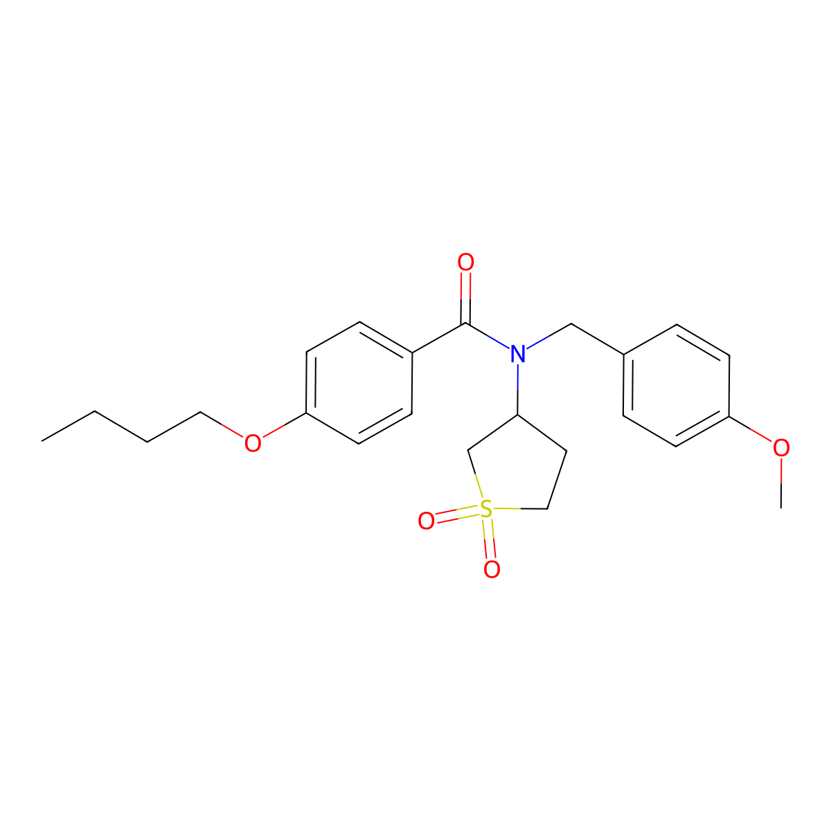 4-butoxy-N-(1,1-dioxidotetrahydrothiophen-3-yl)-N-(4-methoxybenzyl)benzamide molecular structure, CAS 620556-12-9