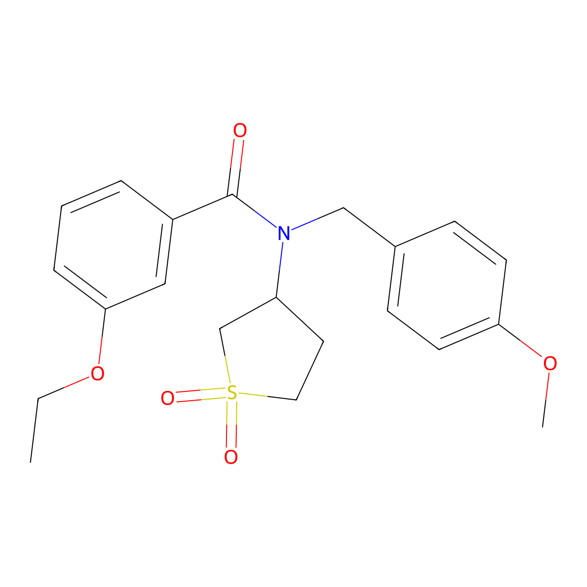 N-(1,1-dioxidotetrahydrothiophen-3-yl)-3-ethoxy-N-(4-methoxybenzyl)benzamide molecular structure, CAS 620556-54-9