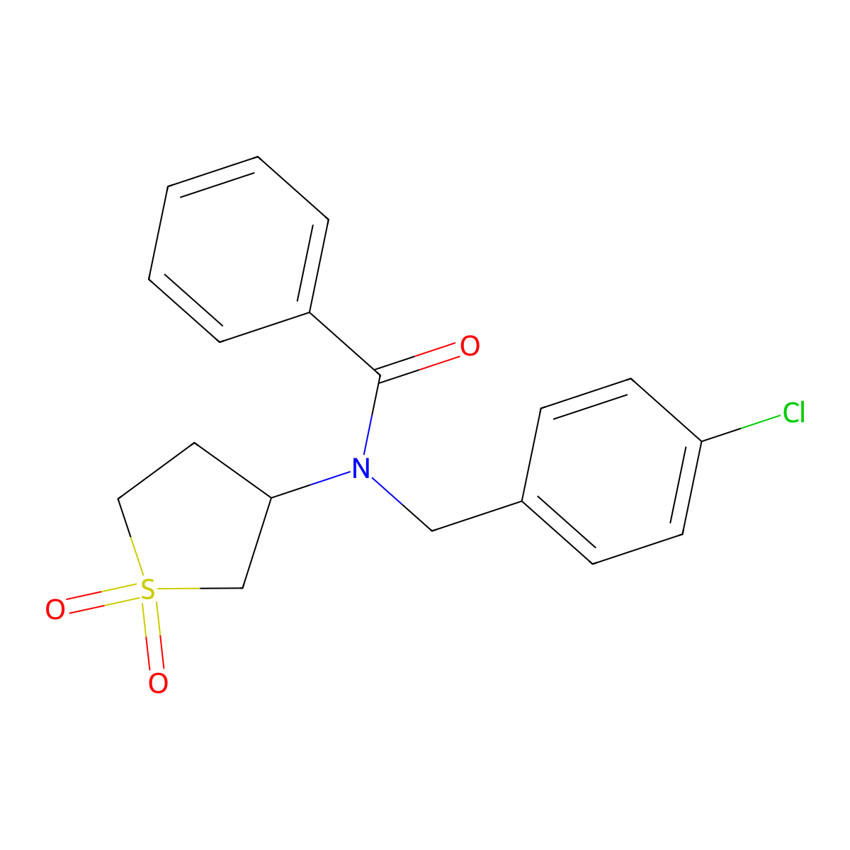 N-(4-chlorobenzyl)-N-(1,1-dioxidotetrahydrothiophen-3-yl)benzamide molecular structure, CAS 620556-76-5
