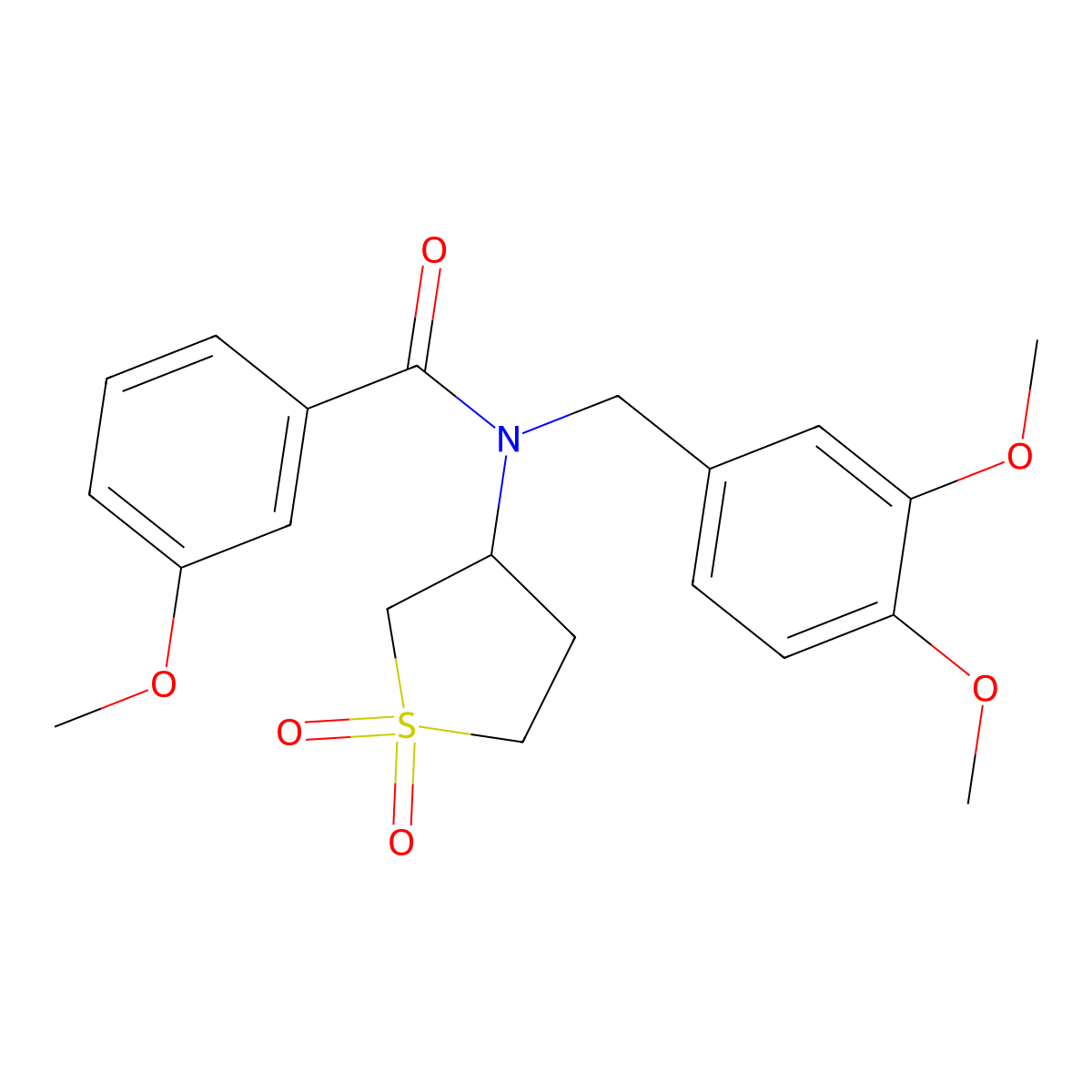 N-(3,4-dimethoxybenzyl)-N-(1,1-dioxidotetrahydrothiophen-3-yl)-3-methoxybenzamide molecular structure, CAS 620557-07-5