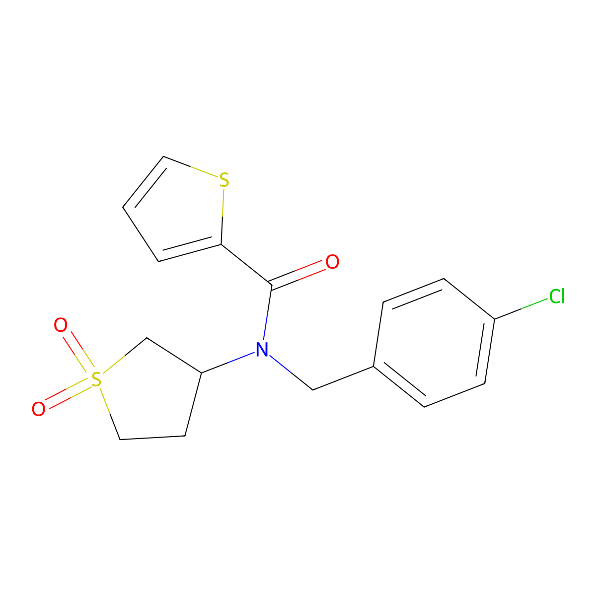 N-(4-chlorobenzyl)-N-(1,1-dioxidotetrahydrothiophen-3-yl)thiophene-2-carboxamide molecular structure, CAS 620557-21-3