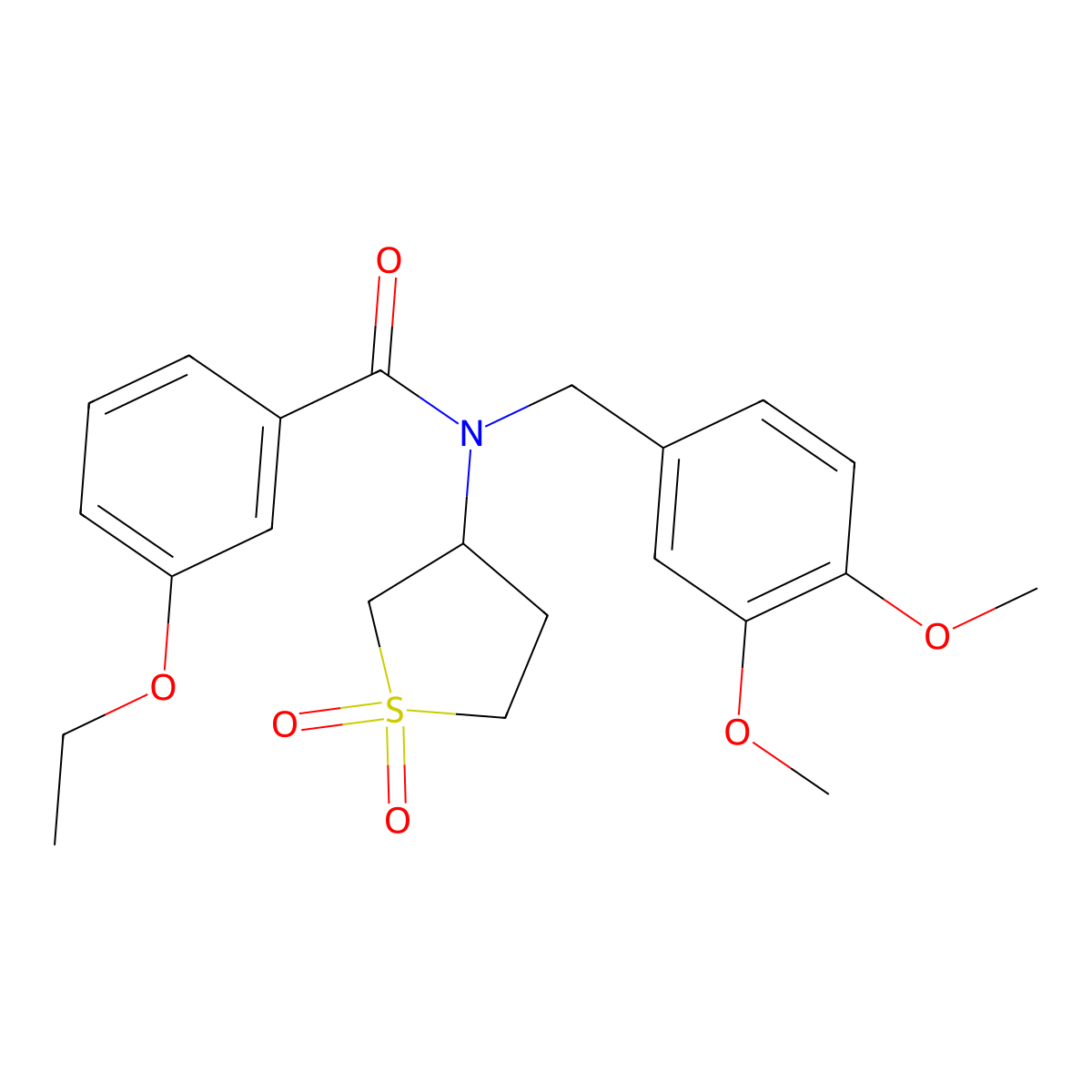 N-(3,4-dimethoxybenzyl)-N-(1,1-dioxidotetrahydrothiophen-3-yl)-3-ethoxybenzamide molecular structure, CAS 620557-82-6