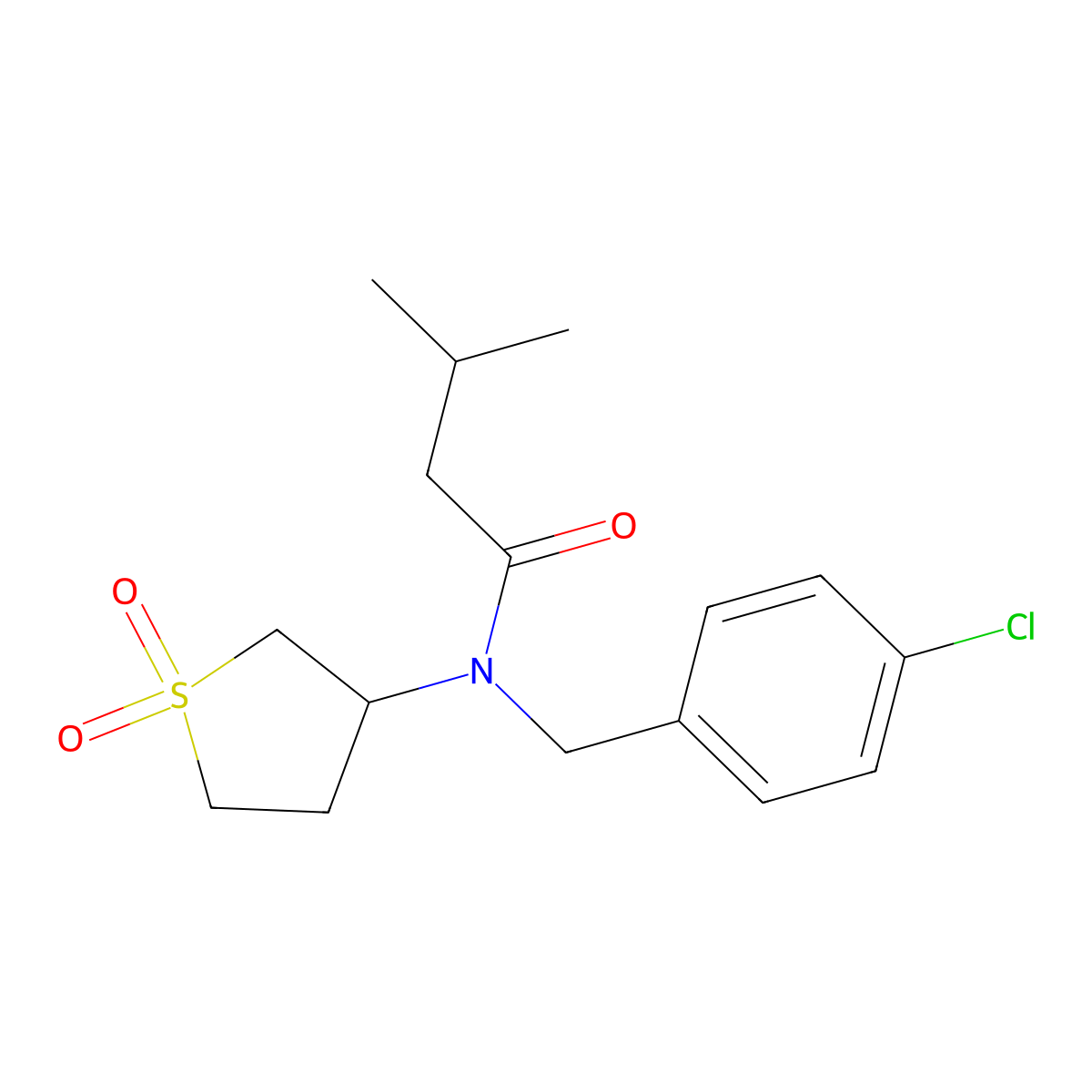 N-(4-chlorobenzyl)-N-(1,1-dioxidotetrahydrothiophen-3-yl)-3-methylbutanamide molecular structure, CAS 620557-85-9