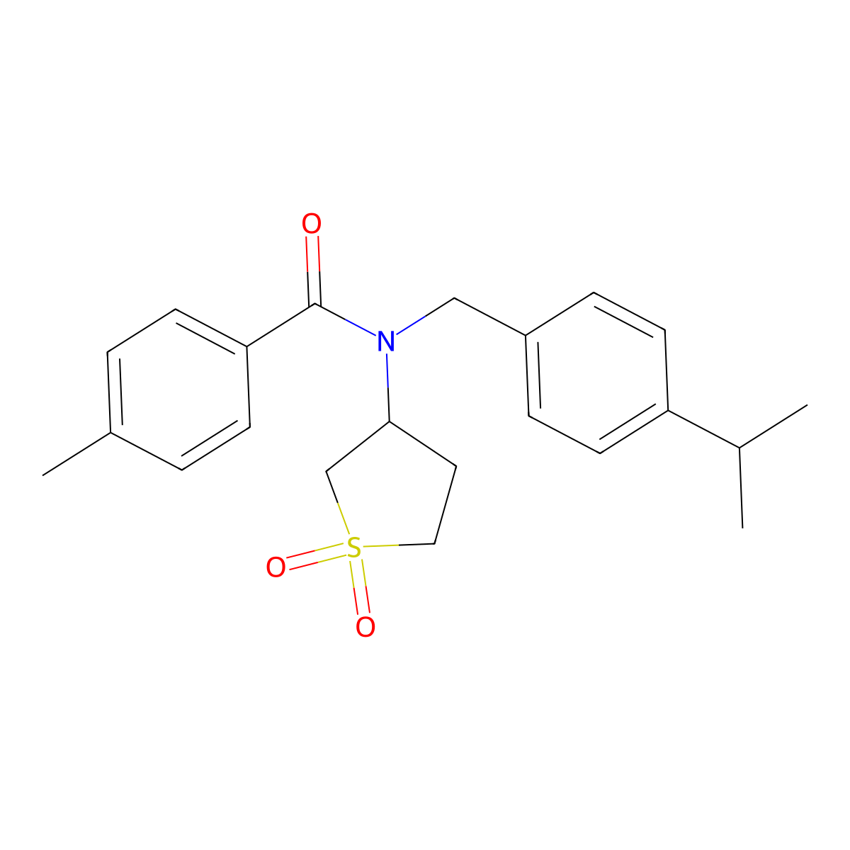 N-(1,1-dioxidotetrahydrothiophen-3-yl)-4-methyl-N-[4-(propan-2-yl)benzyl]benzamide molecular structure, CAS 620558-12-5