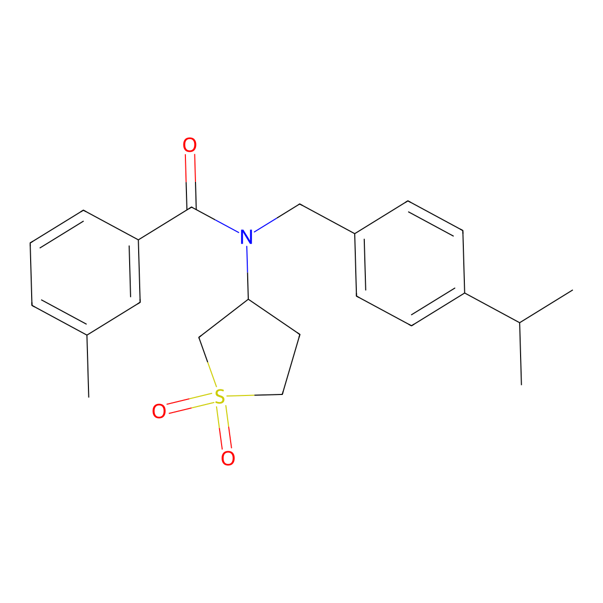 N-(1,1-dioxidotetrahydrothiophen-3-yl)-3-methyl-N-[4-(propan-2-yl)benzyl]benzamide molecular structure, CAS 620558-14-7