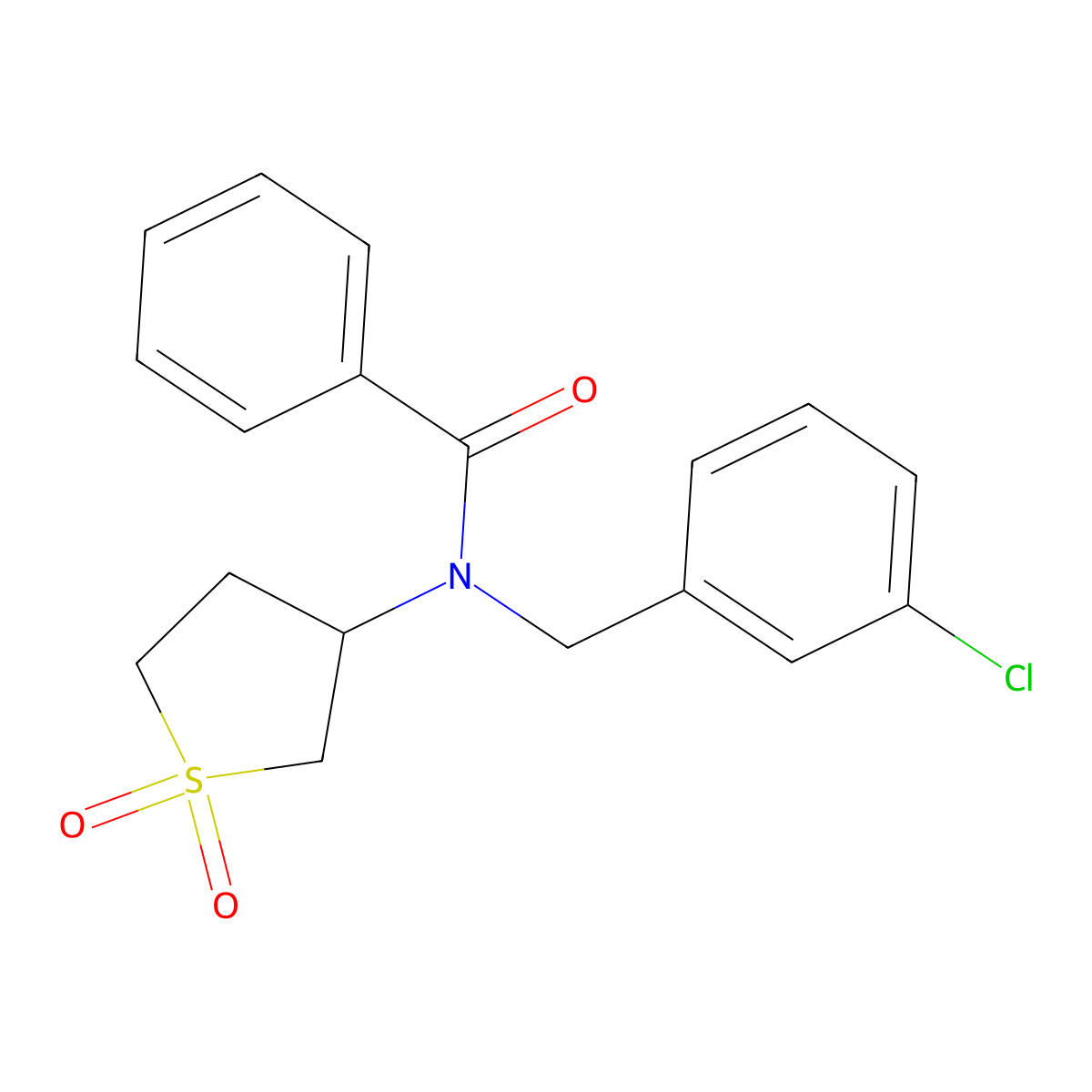 N-(3-chlorobenzyl)-N-(1,1-dioxidotetrahydrothiophen-3-yl)benzamide molecular structure, CAS 620558-17-0