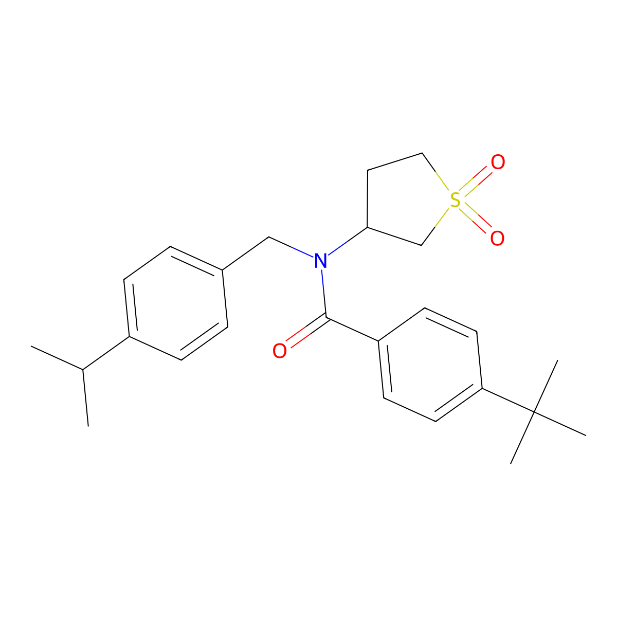 4-tert-butyl-N-(1,1-dioxidotetrahydrothiophen-3-yl)-N-[4-(propan-2-yl)benzyl]benzamide molecular structure, CAS 620558-18-1