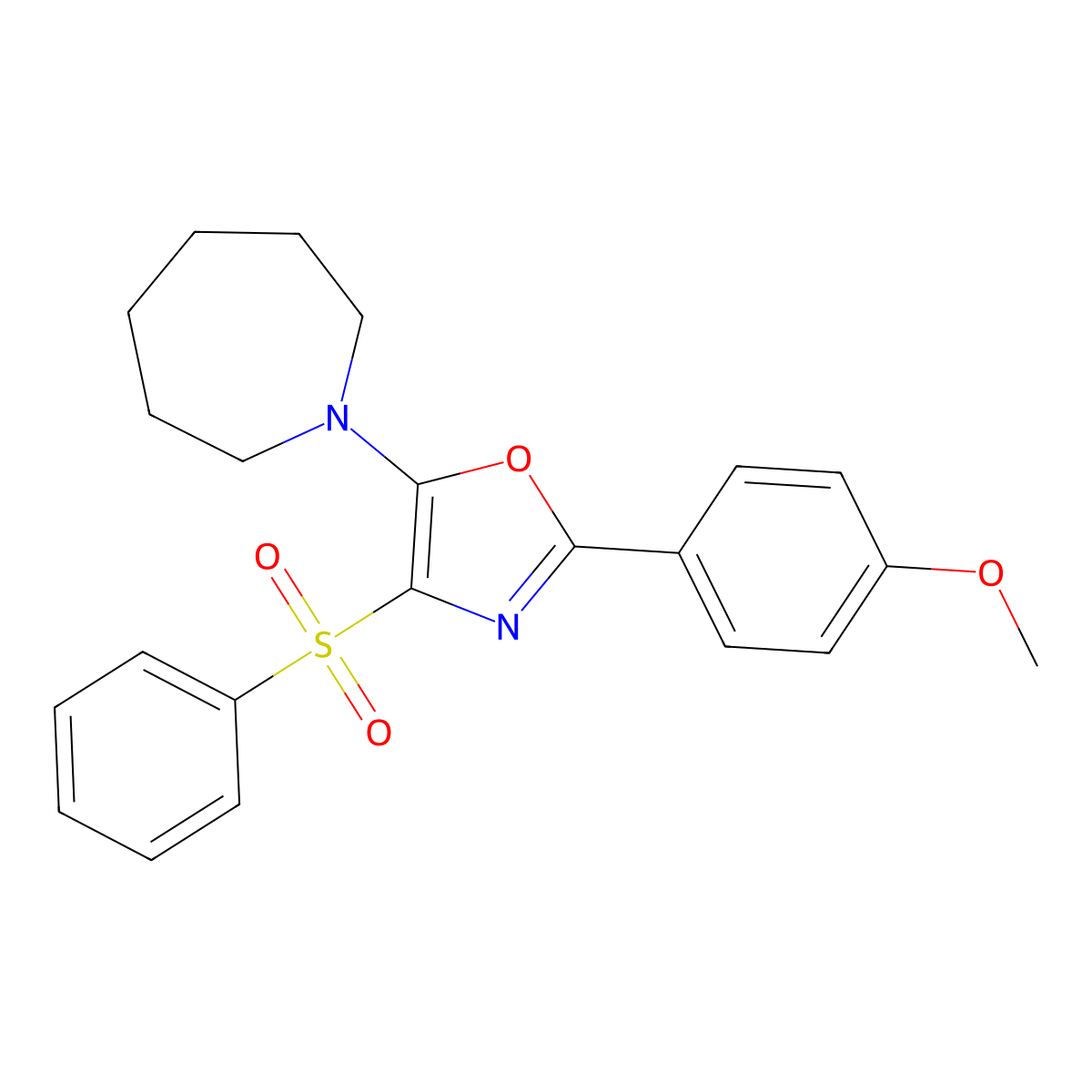 1-[2-(4-Methoxyphenyl)-4-(phenylsulfonyl)-1,3-oxazol-5-yl]azepane molecular structure, CAS 620558-69-2
