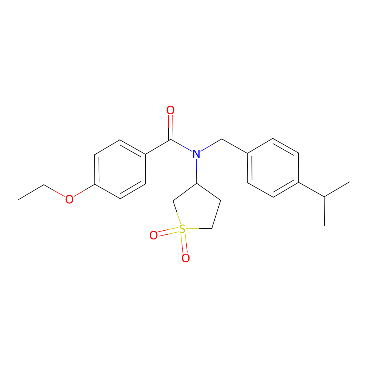N-(1,1-dioxidotetrahydrothiophen-3-yl)-4-ethoxy-N-[4-(propan-2-yl)benzyl]benzamide molecular structure, CAS 620558-86-3