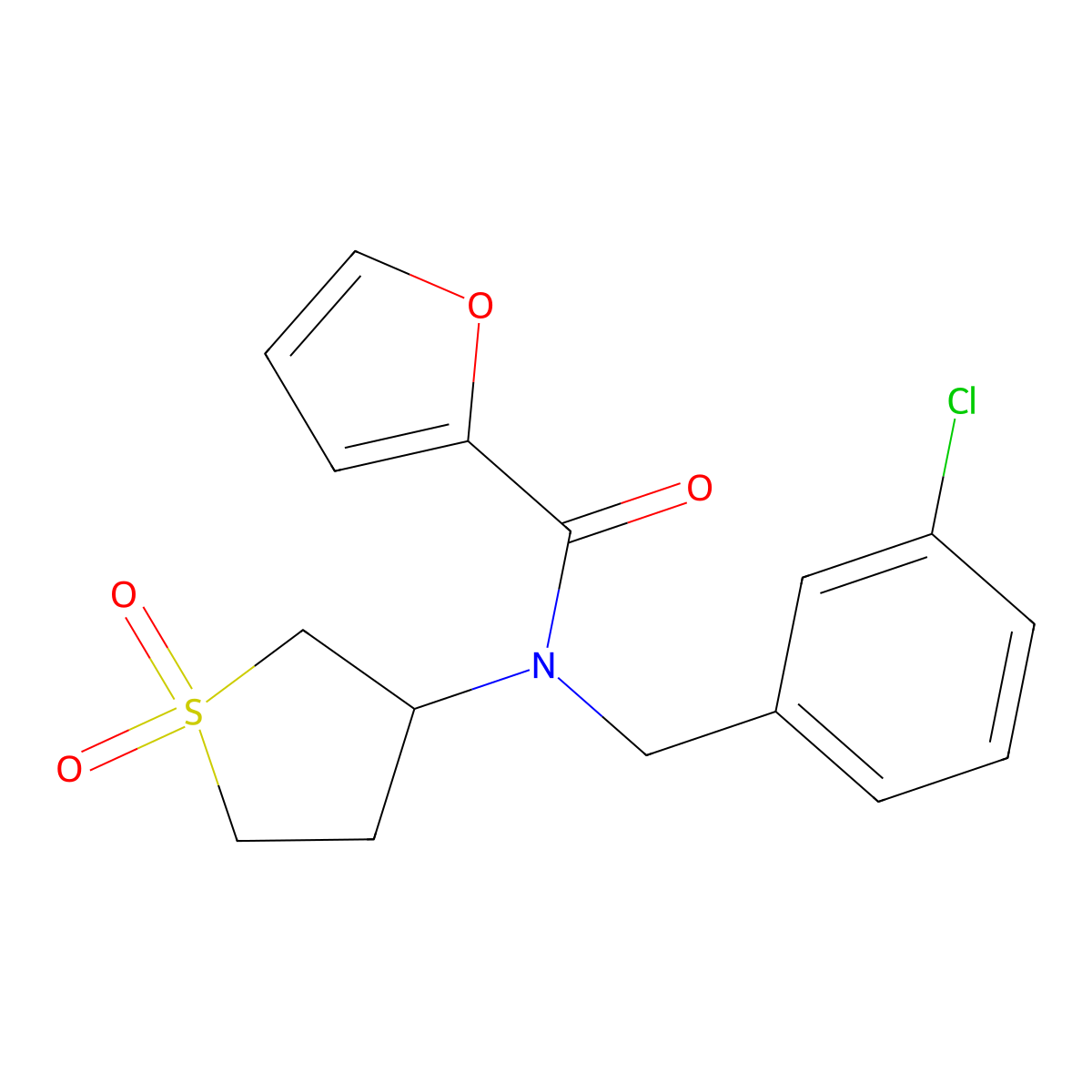 N-(3-chlorobenzyl)-N-(1,1-dioxidotetrahydro-3-thienyl)-2-furamide molecular structure, CAS 620558-91-0
