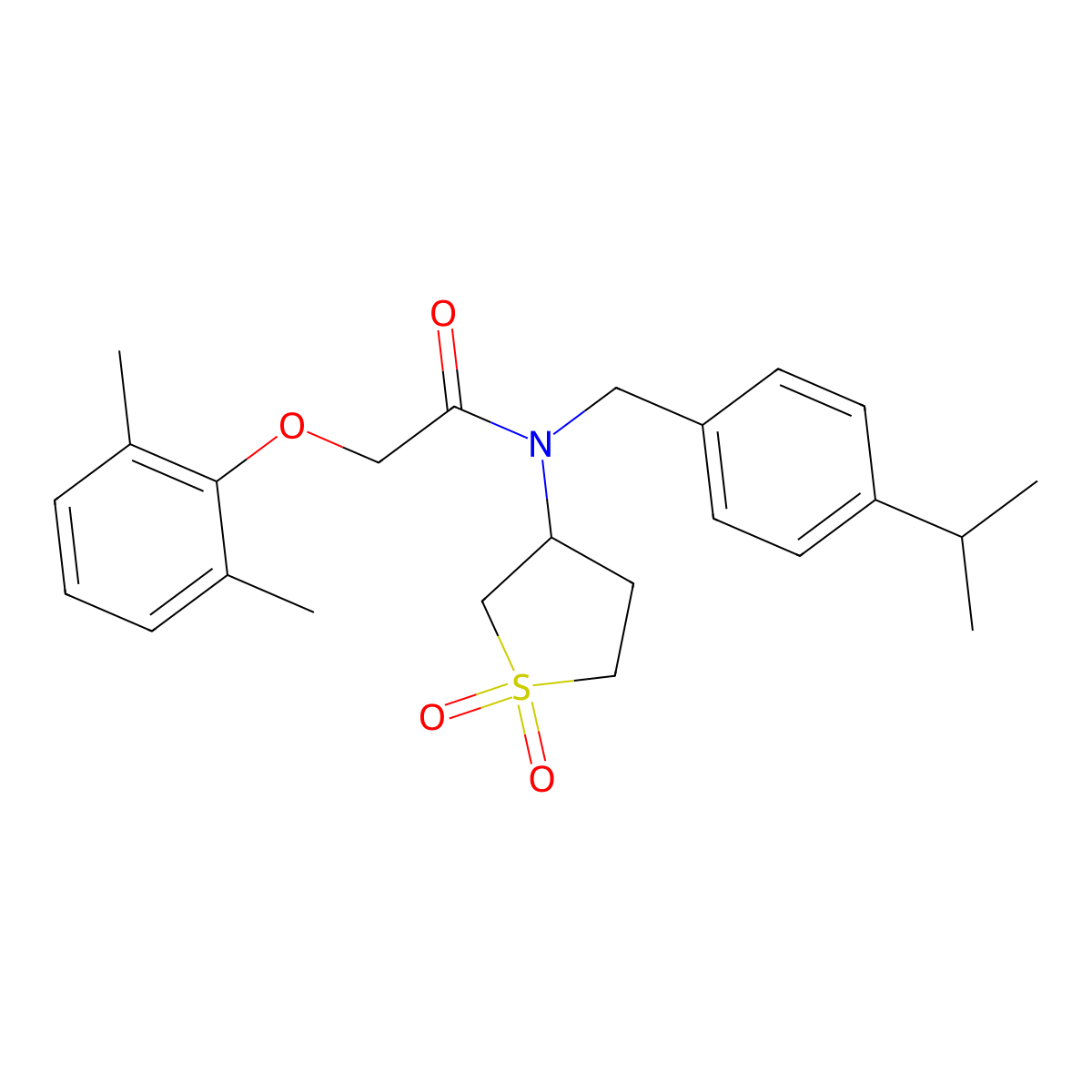 2-(2,6-dimethylphenoxy)-N-(1,1-dioxidotetrahydrothiophen-3-yl)-N-[4-(propan-2-yl)benzyl]acetamide molecular structure, CAS 620559-07-1
