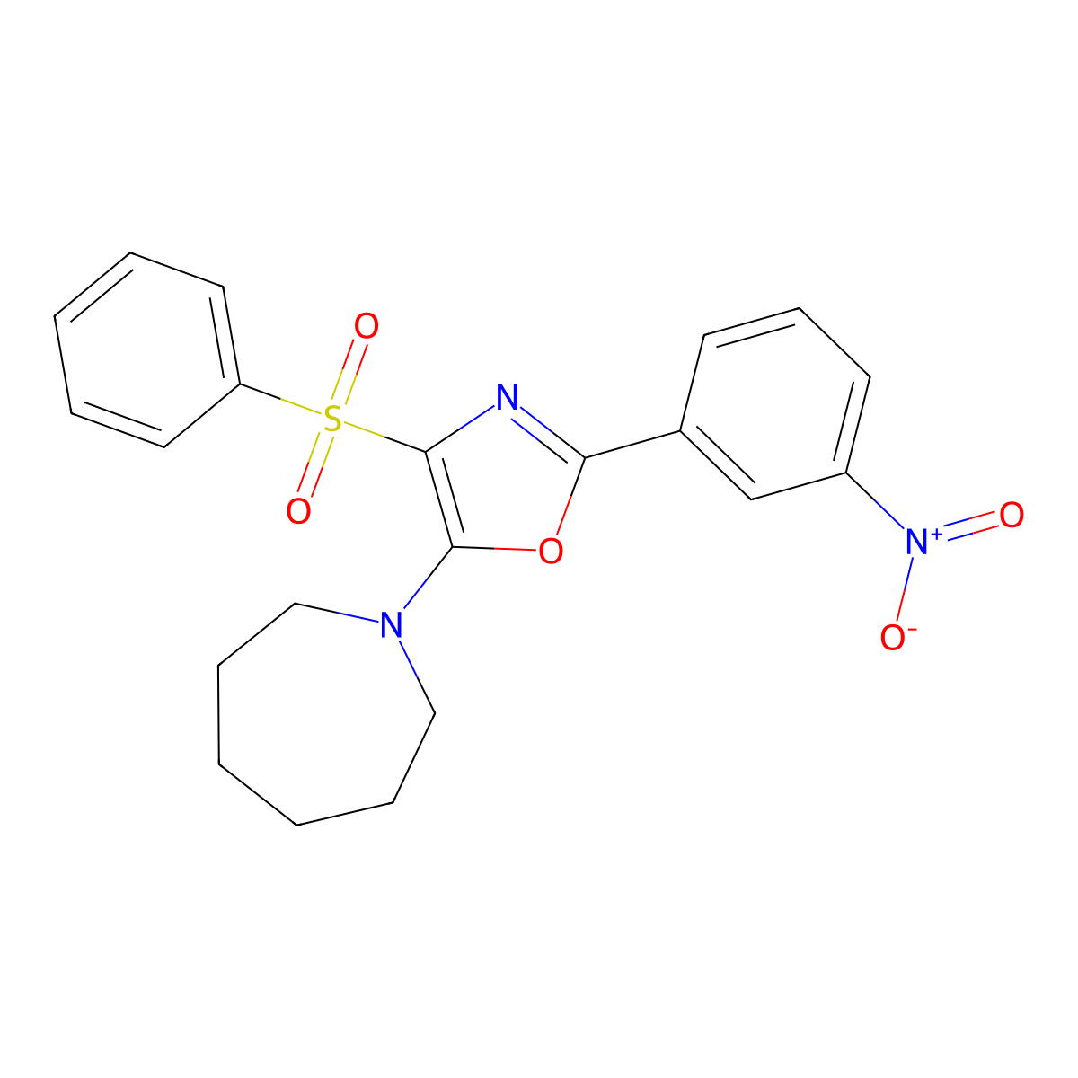 5-(Azepan-1-yl)-2-(3-nitrophenyl)-4-(phenylsulfonyl)oxazole molecular structure, CAS 620559-29-7