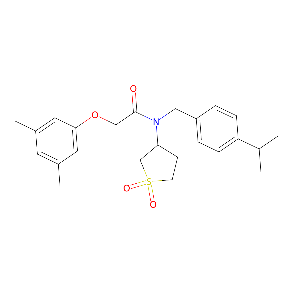 2-(3,5-dimethylphenoxy)-N-(1,1-dioxidotetrahydrothiophen-3-yl)-N-[4-(propan-2-yl)benzyl]acetamide molecular structure, CAS 620559-75-3