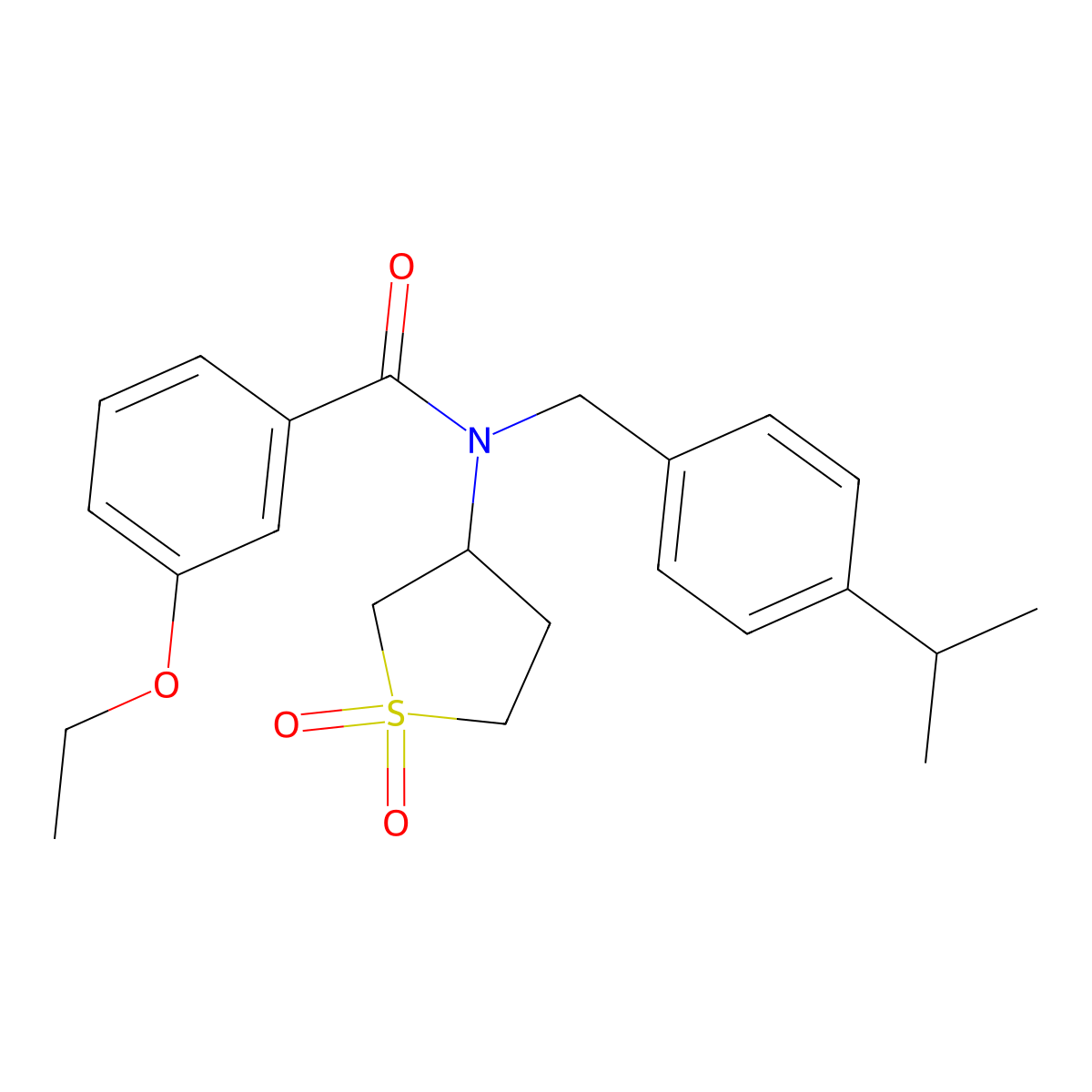 N-(1,1-dioxidotetrahydrothiophen-3-yl)-3-ethoxy-N-[4-(propan-2-yl)benzyl]benzamide molecular structure, CAS 620559-97-9