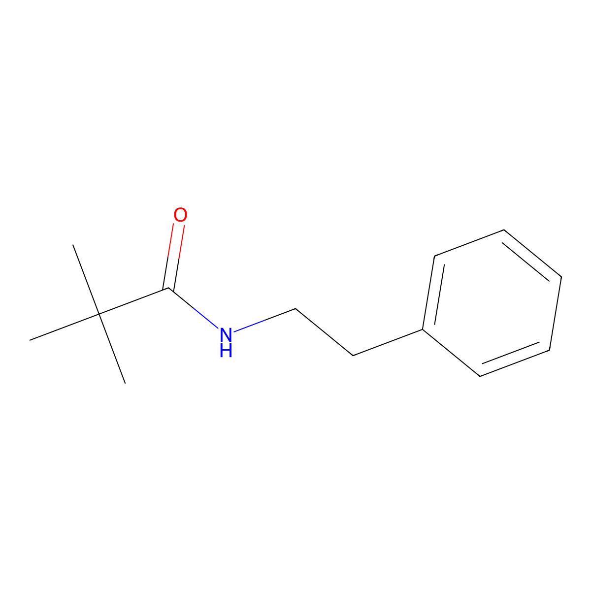 N-phenylethylpivalamide molecular structure, CAS 62056-54-6