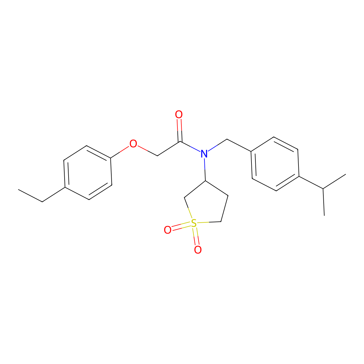 N-(1,1-dioxidotetrahydrothiophen-3-yl)-2-(4-ethylphenoxy)-N-[4-(propan-2-yl)benzyl]acetamide molecular structure, CAS 620560-23-8