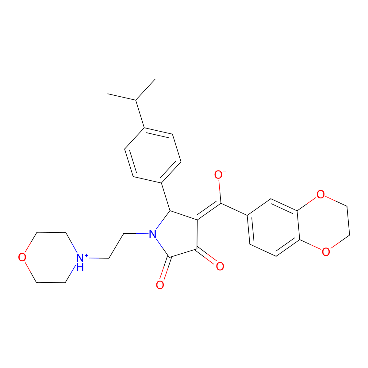 4-(2,3-dihydro-1,4-benzodioxine-6-carbonyl)-3-hydroxy-1-[2-(morpholin-4-yl)ethyl]-5-[4-(propan-2-yl)phenyl]-2,5-dihydro-1H-pyrrol-2-one molecular structure, CAS 620560-32-9