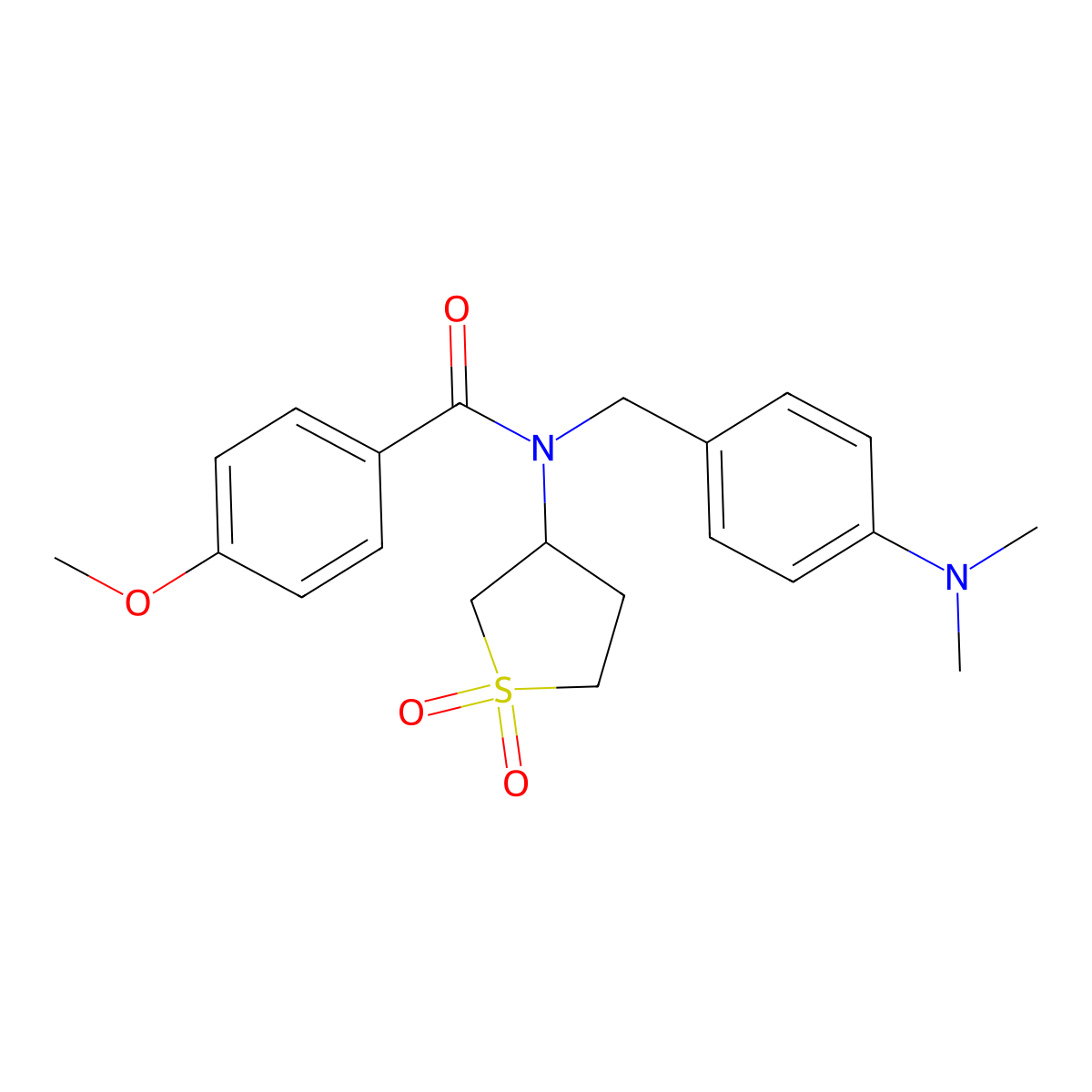 N-[4-(dimethylamino)benzyl]-N-(1,1-dioxidotetrahydro-3-thienyl)-4-methoxybenzamide molecular structure, CAS 620560-61-4