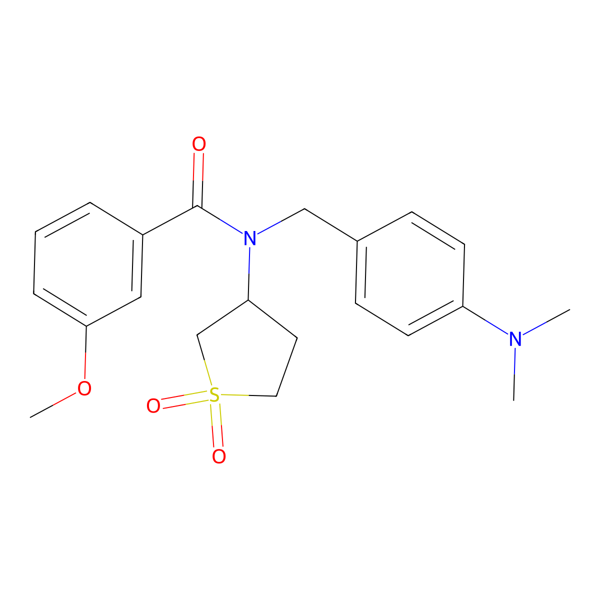 N-[4-(dimethylamino)benzyl]-N-(1,1-dioxidotetrahydro-3-thienyl)-3-methoxybenzamide molecular structure, CAS 620560-65-8