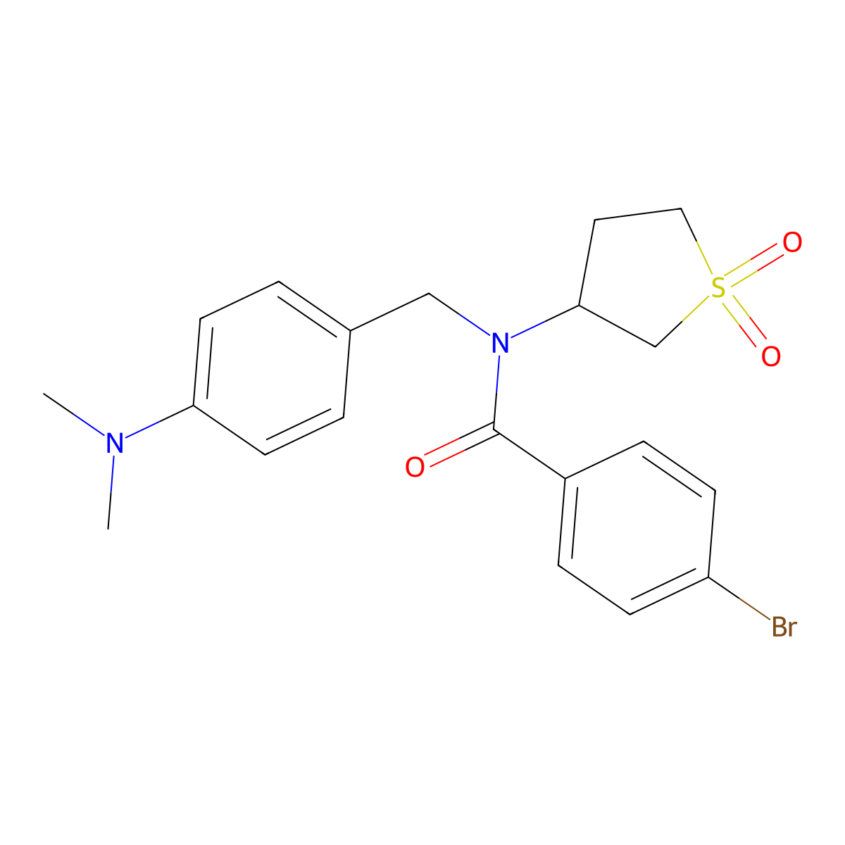 4-bromo-N-[4-(dimethylamino)benzyl]-N-(1,1-dioxidotetrahydro-3-thienyl)benzamide molecular structure, CAS 620560-74-9
