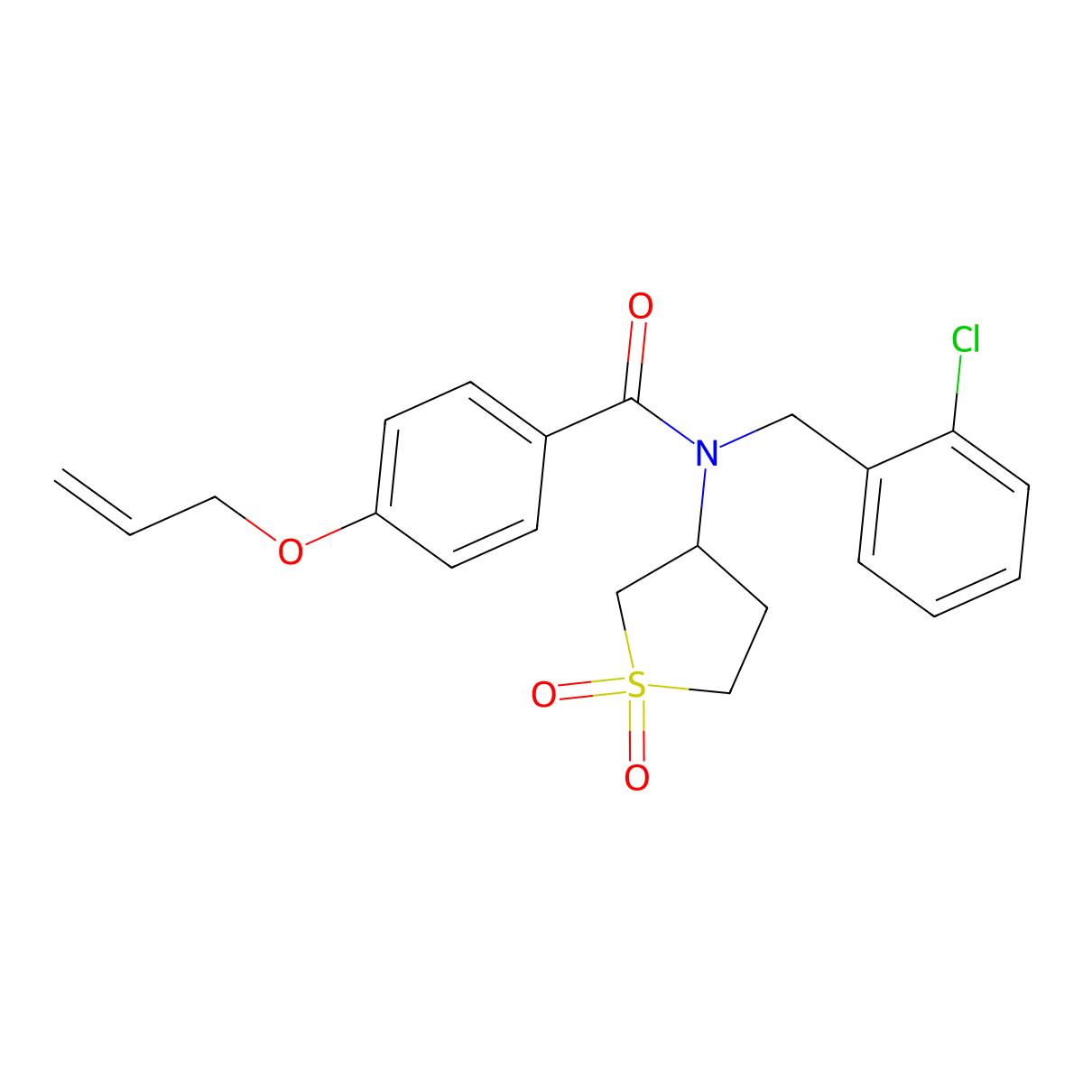 4-(allyloxy)-N-(2-chlorobenzyl)-N-(1,1-dioxidotetrahydrothiophen-3-yl)benzamide molecular structure, CAS 620560-84-1