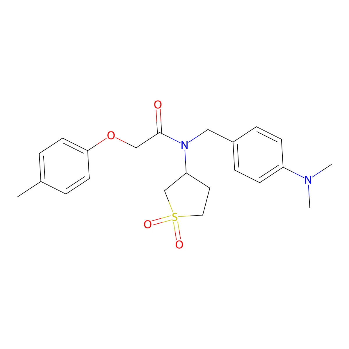 N-[4-(dimethylamino)benzyl]-N-(1,1-dioxidotetrahydrothiophen-3-yl)-2-(4-methylphenoxy)acetamide molecular structure, CAS 620560-88-5