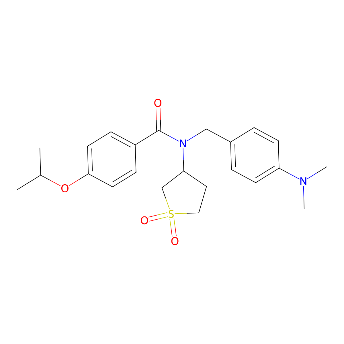 N-[4-(dimethylamino)benzyl]-N-(1,1-dioxidotetrahydro-3-thienyl)-4-isopropoxybenzamide molecular structure, CAS 620561-71-9