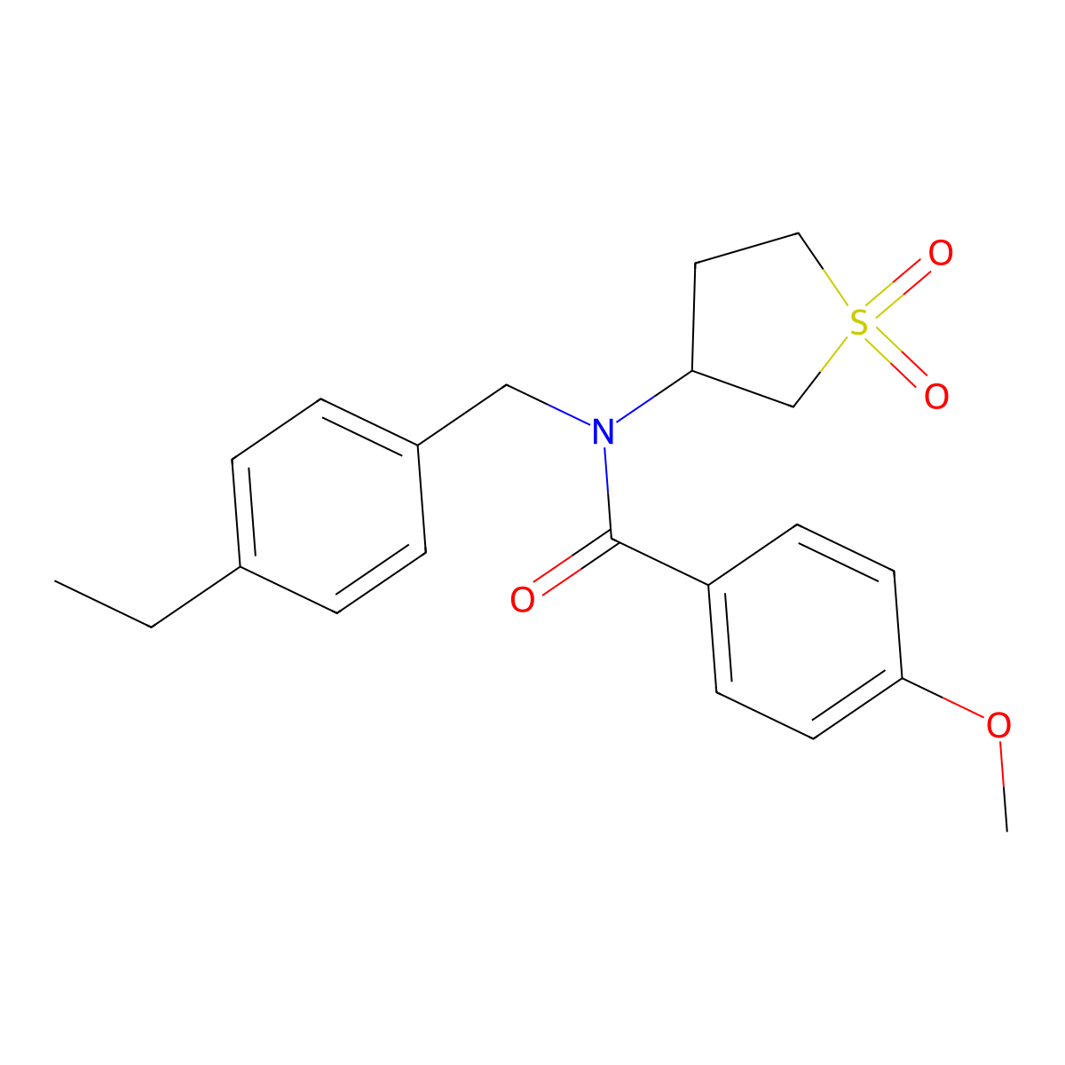 N-(1,1-dioxidotetrahydrothiophen-3-yl)-N-(4-ethylbenzyl)-4-methoxybenzamide molecular structure, CAS 620562-20-1