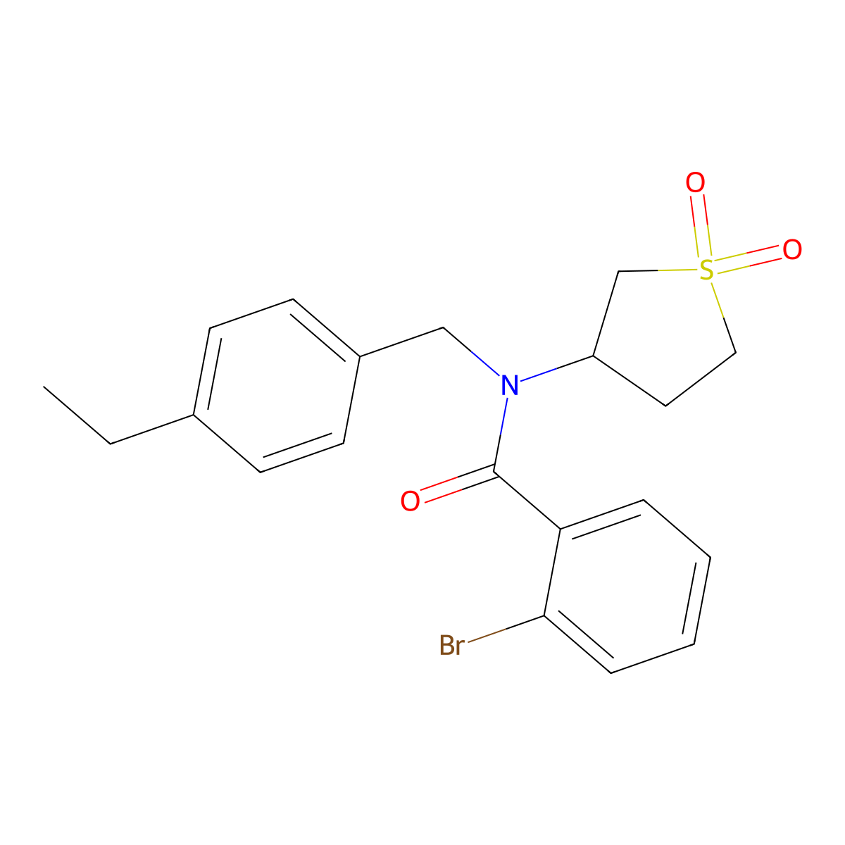 2-bromo-N-(1,1-dioxidotetrahydrothiophen-3-yl)-N-(4-ethylbenzyl)benzamide molecular structure, CAS 620562-39-2