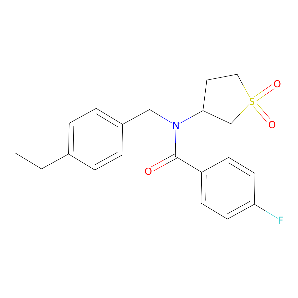 N-(1,1-dioxidotetrahydrothiophen-3-yl)-N-(4-ethylbenzyl)-4-fluorobenzamide molecular structure, CAS 620562-46-1