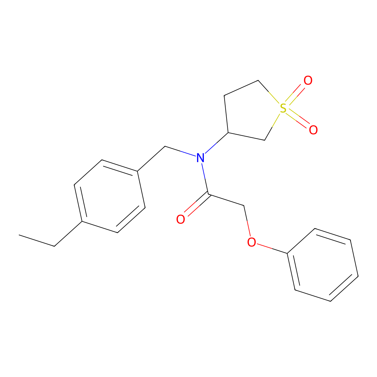 N-(1,1-dioxidotetrahydrothiophen-3-yl)-N-(4-ethylbenzyl)-2-phenoxyacetamide molecular structure, CAS 620562-57-4