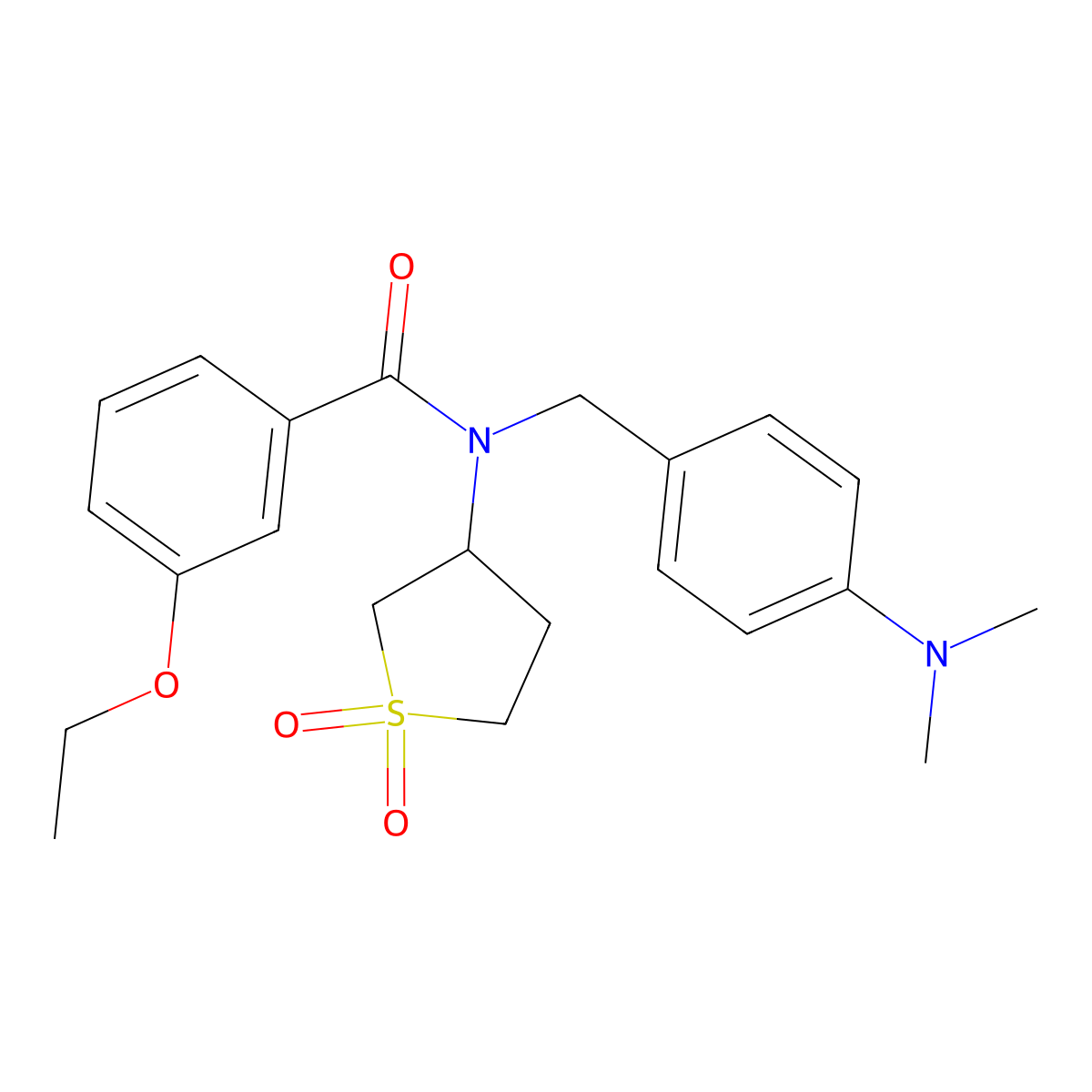 N-[4-(dimethylamino)benzyl]-N-(1,1-dioxidotetrahydrothiophen-3-yl)-3-ethoxybenzamide molecular structure, CAS 620562-66-5