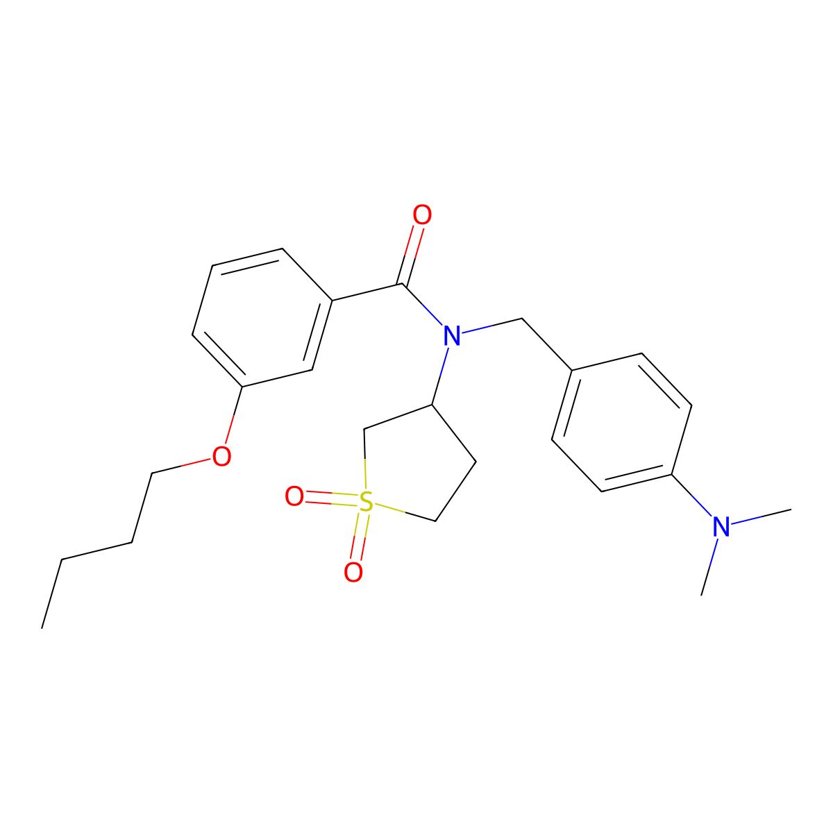 3-butoxy-N-[4-(dimethylamino)benzyl]-N-(1,1-dioxidotetrahydrothiophen-3-yl)benzamide molecular structure, CAS 620562-74-5