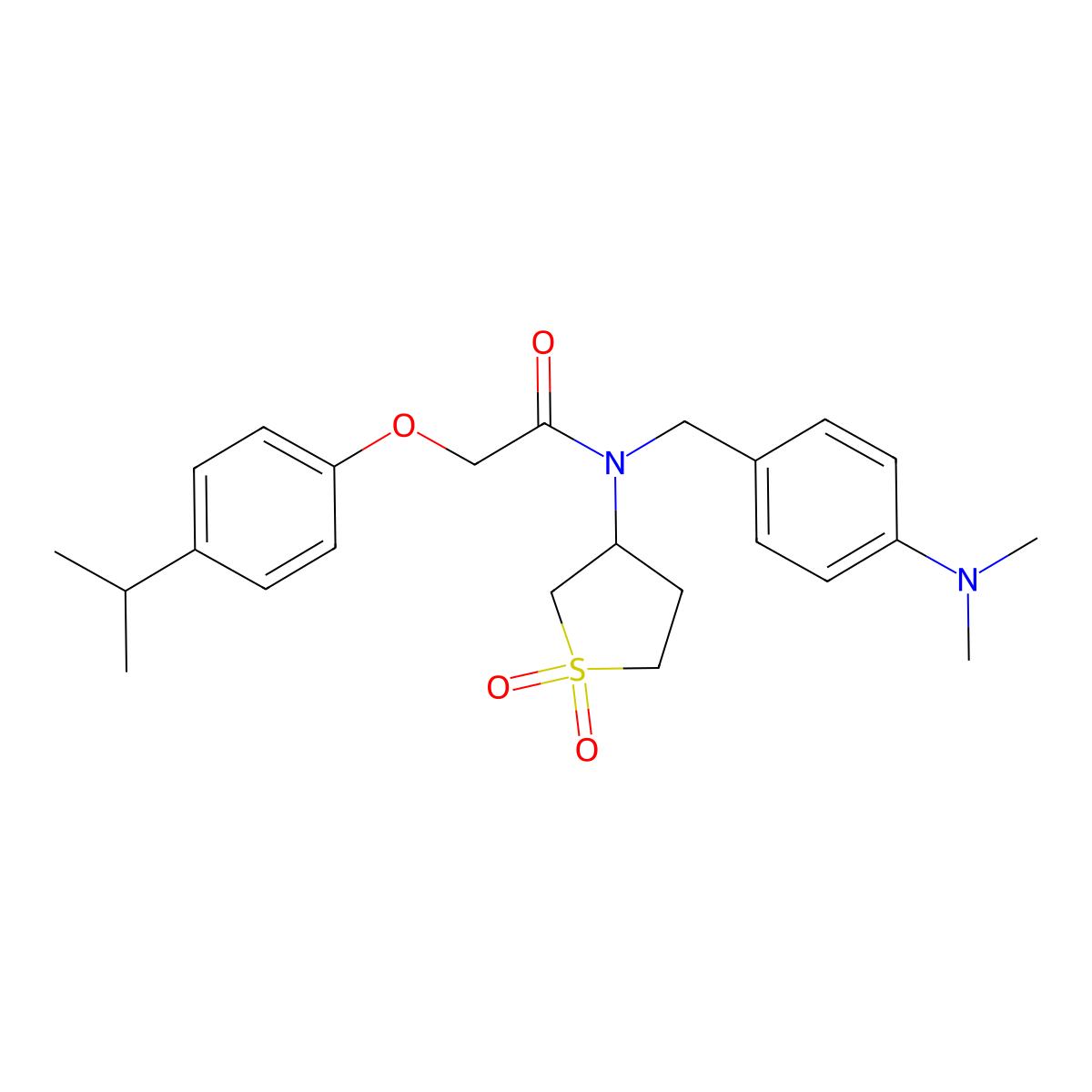 N-[4-(dimethylamino)benzyl]-N-(1,1-dioxidotetrahydro-3-thienyl)-2-(4-isopropylphenoxy)acetamide molecular structure, CAS 620563-06-6