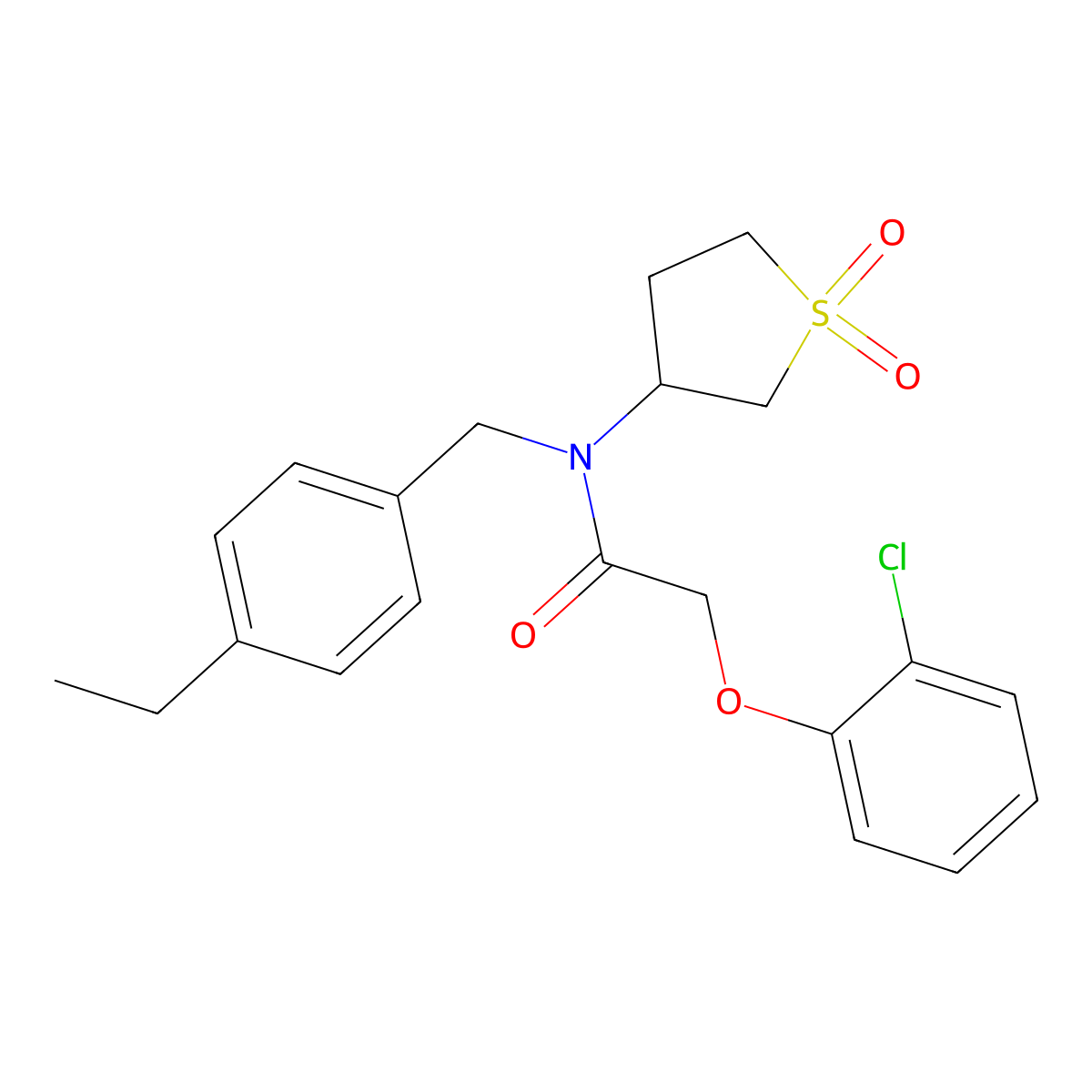 2-(2-chlorophenoxy)-N-(1,1-dioxidotetrahydrothiophen-3-yl)-N-(4-ethylbenzyl)acetamide molecular structure, CAS 620563-56-6