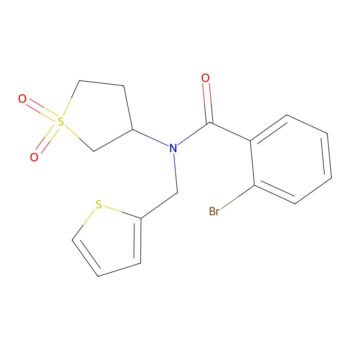 2-bromo-N-(1,1-dioxidotetrahydrothiophen-3-yl)-N-(thiophen-2-ylmethyl)benzamide molecular structure, CAS 620563-71-5