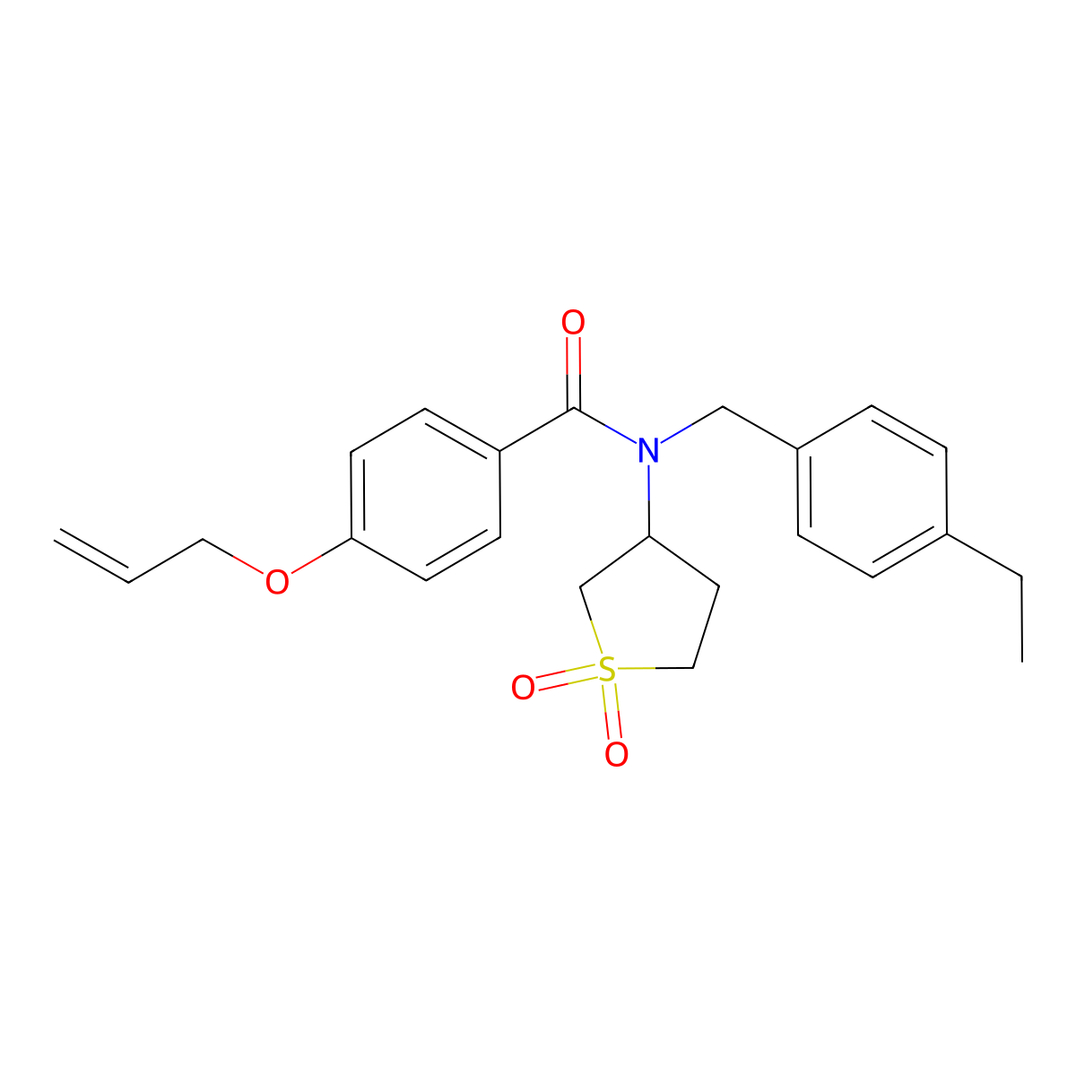 4-(allyloxy)-N-(1,1-dioxidotetrahydro-3-thienyl)-N-(4-ethylbenzyl)benzamide molecular structure, CAS 620563-88-4
