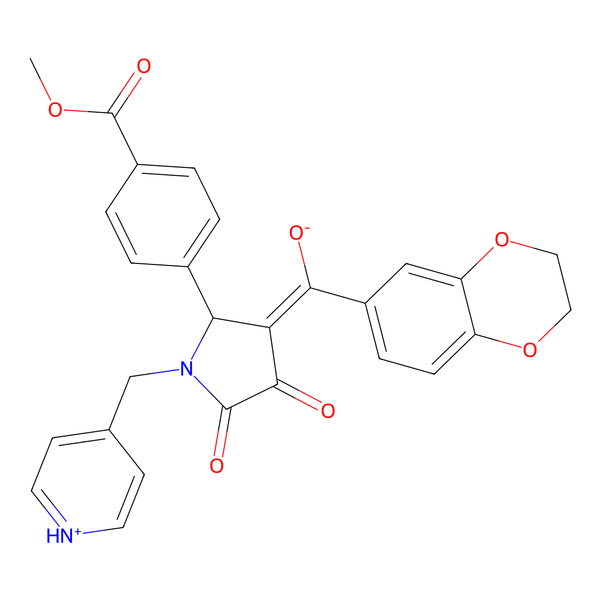 methyl 4-[3-(2,3-dihydro-1,4-benzodioxine-6-carbonyl)-4-hydroxy-5-oxo-1-[(pyridin-4-yl)methyl]-2,5-dihydro-1H-pyrrol-2-yl]benzoate molecular structure, CAS 620566-60-1