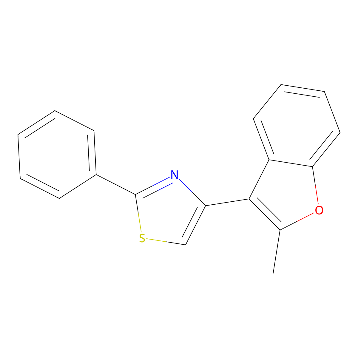 4-(2-Methyl-1-benzofuran-3-yl)-2-phenyl-1,3-thiazole molecular structure, CAS 620569-33-7
