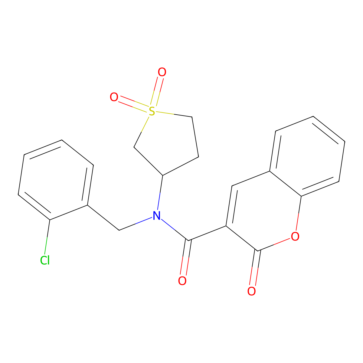 N-(2-chlorobenzyl)-N-(1,1-dioxidotetrahydrothiophen-3-yl)-2-oxo-2H-chromene-3-carboxamide molecular structure, CAS 620569-52-0