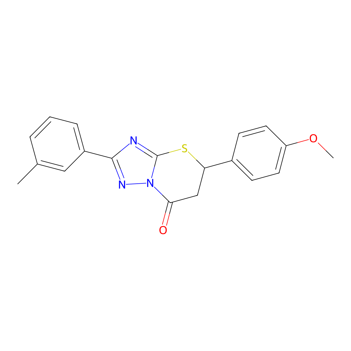5-(4-methoxyphenyl)-2-(m-tolyl)-5H-[1,2,4]triazolo[5,1-b][1,3]thiazin-7(6H)-one molecular structure, CAS 620569-82-6