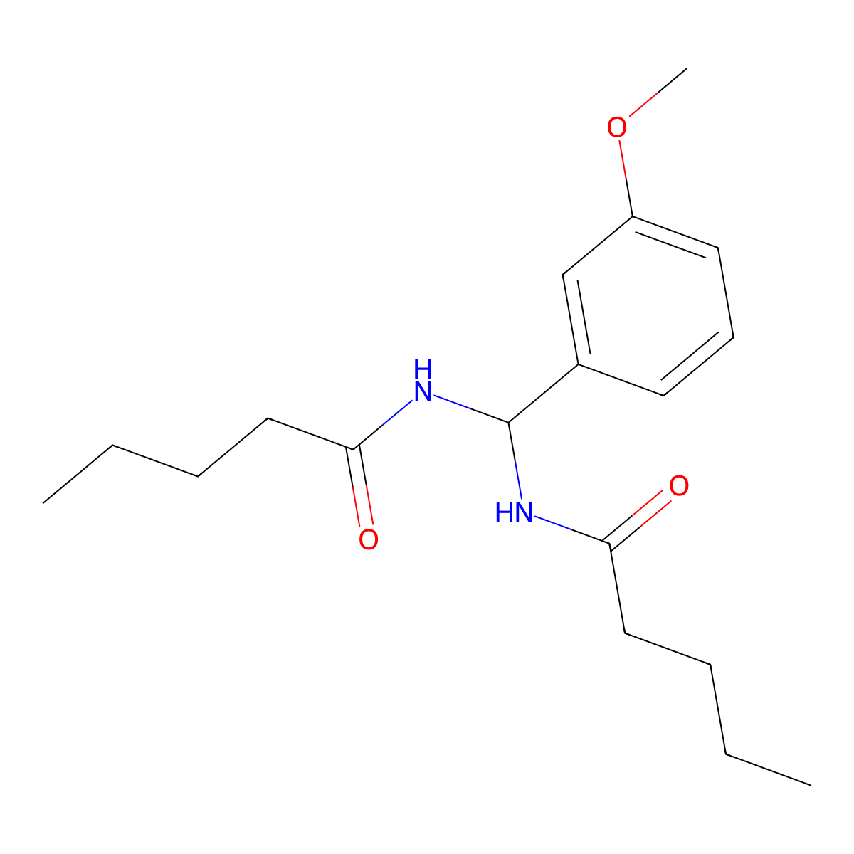 N-[(3-methoxyphenyl)-(pentanoylamino)methyl]pentanamide molecular structure, CAS 620570-54-9