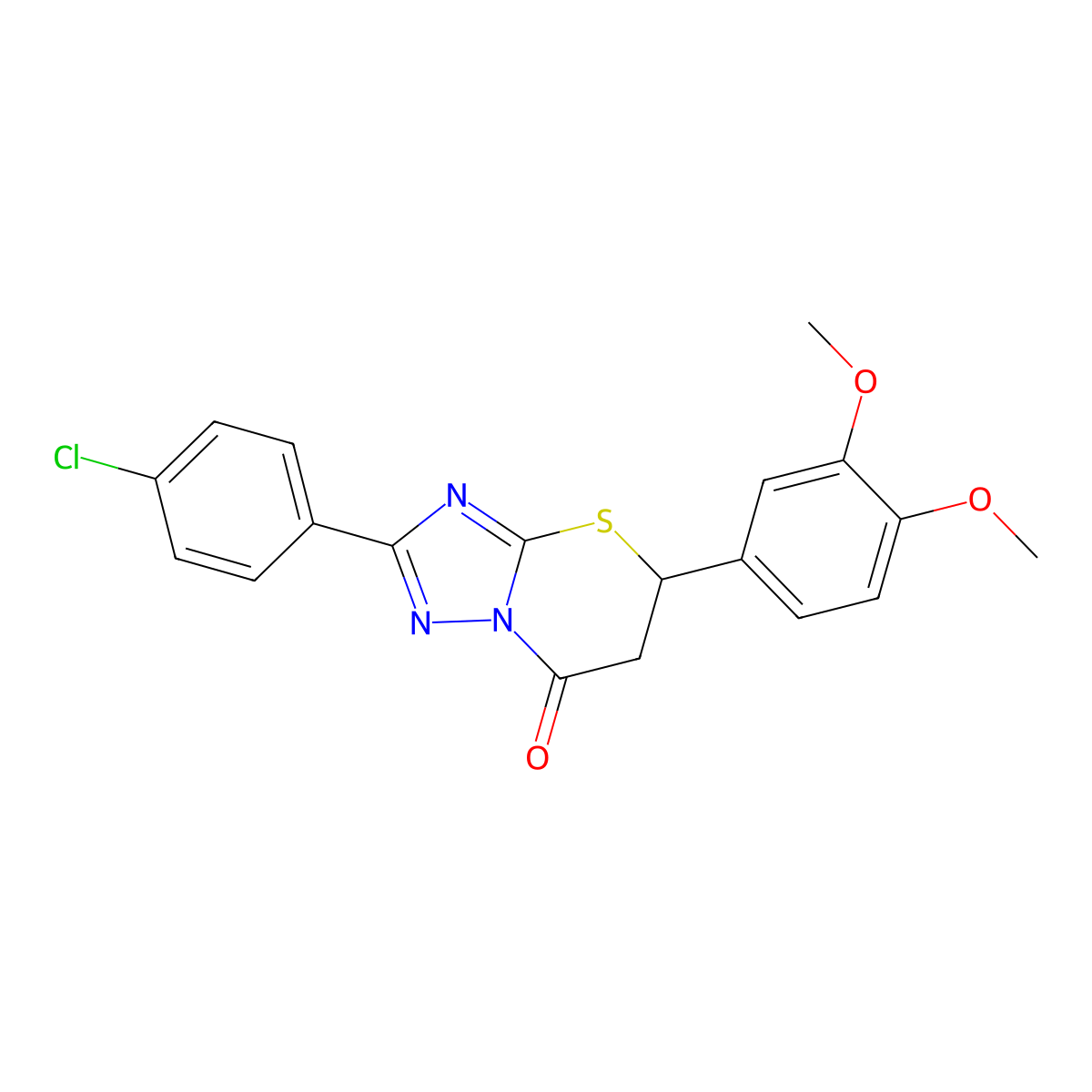 2-(4-chlorophenyl)-5-(3,4-dimethoxyphenyl)-5H-[1,2,4]triazolo[5,1-b][1,3]thiazin-7(6H)-one molecular structure, CAS 620570-79-8