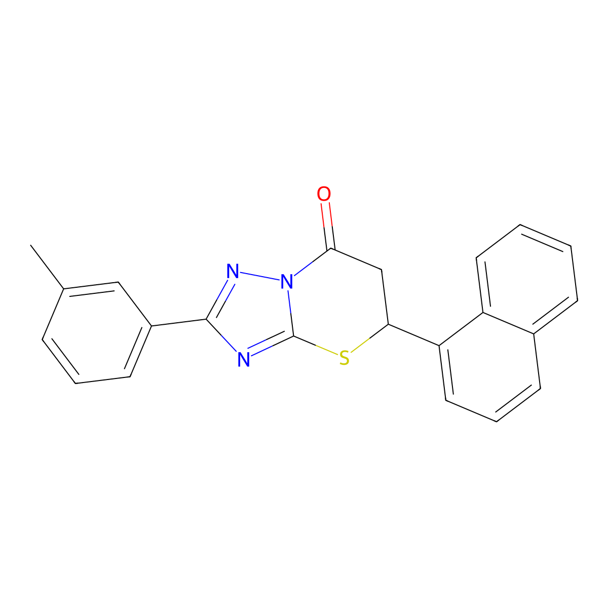 2-(3-Methylphenyl)-5-naphthalen-1-yl-5,6-dihydro-[1,2,4]triazolo[5,1-b][1,3]thiazin-7-one molecular structure, CAS 620572-57-8