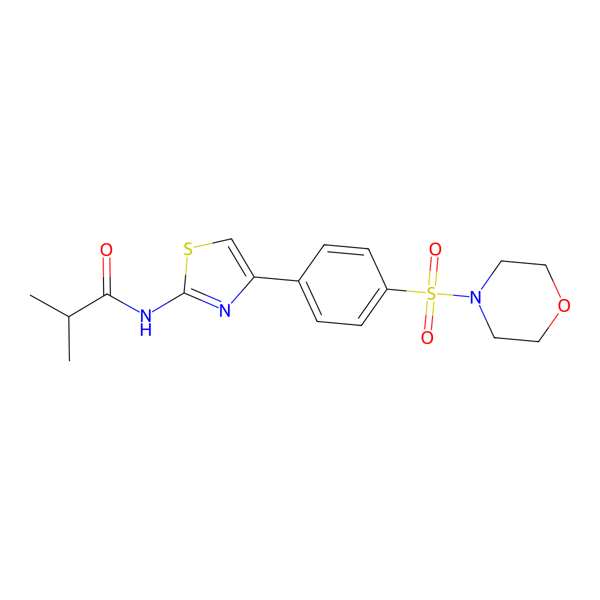 2-methyl-N-[4-(4-morpholin-4-ylsulfonylphenyl)-1,3-thiazol-2-yl]propanamide molecular structure, CAS 620577-48-2