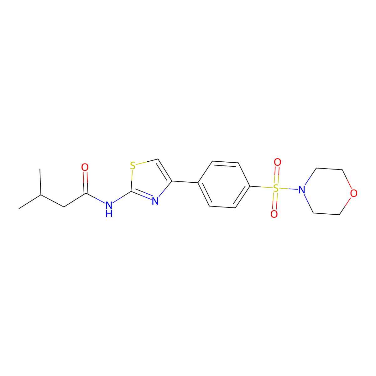 3-methyl-N-{4-[4-(4-morpholinylsulfonyl)phenyl]-1,3-thiazol-2-yl}butanamide molecular structure, CAS 620577-53-9