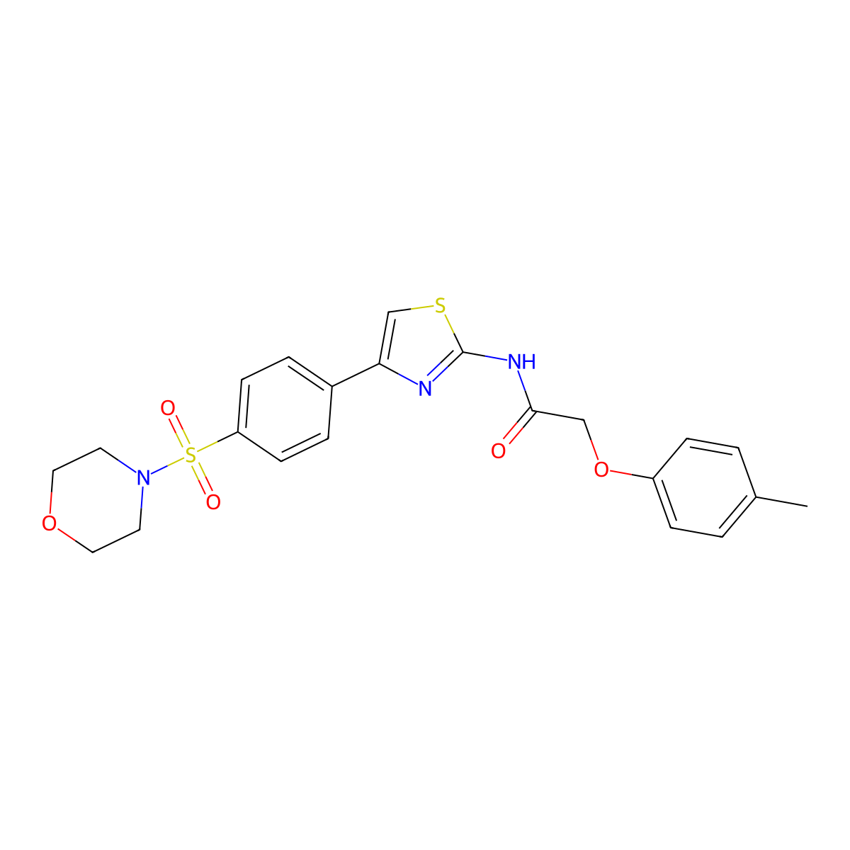 2-(4-methylphenoxy)-N~1~-{4-[4-(morpholinosulfonyl)phenyl]-1,3-thiazol-2-yl}acetamide molecular structure, CAS 620578-04-3