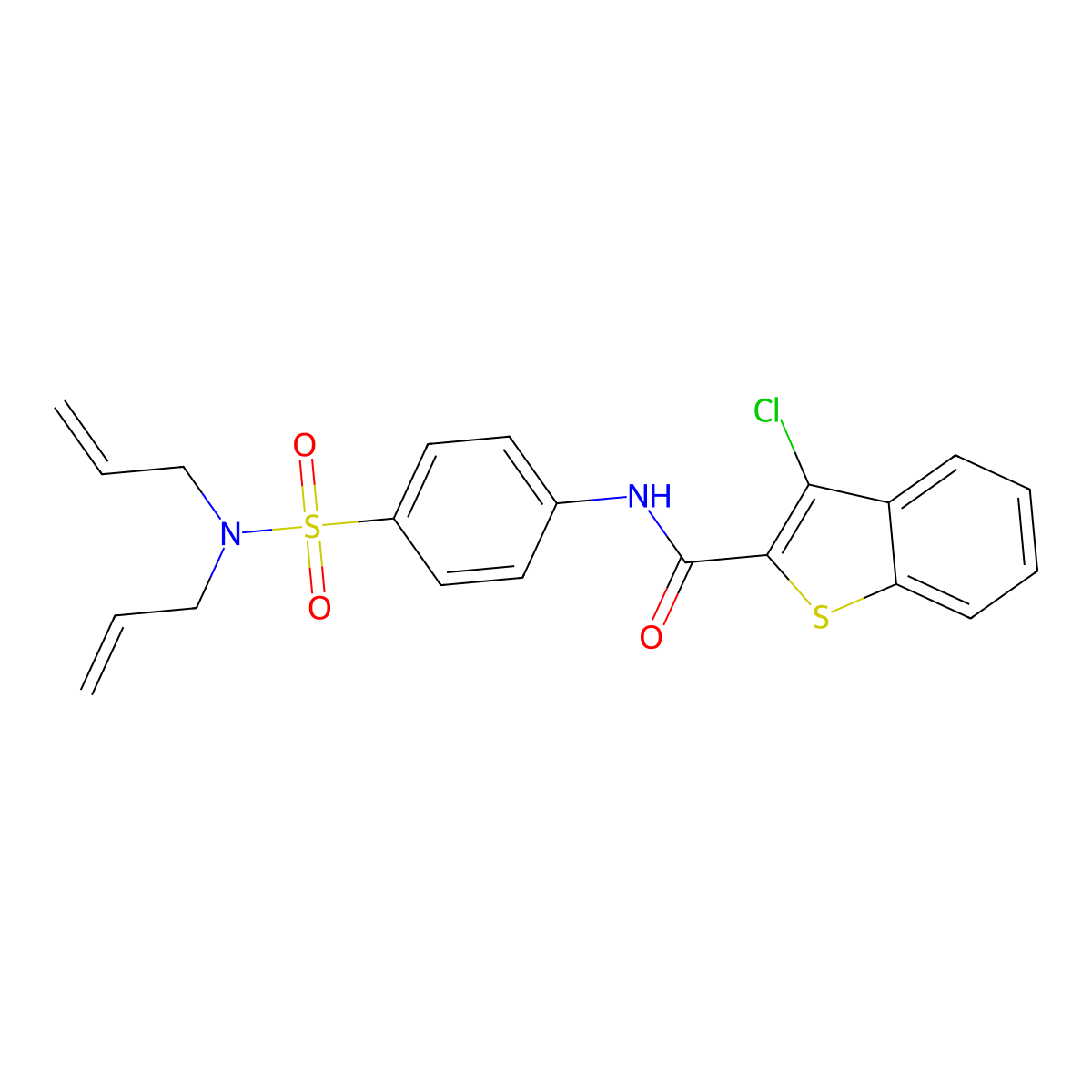 3-chloro-N-{4-[(diallylamino)sulfonyl]phenyl}-1-benzothiophene-2-carboxamide molecular structure, CAS 620581-31-9