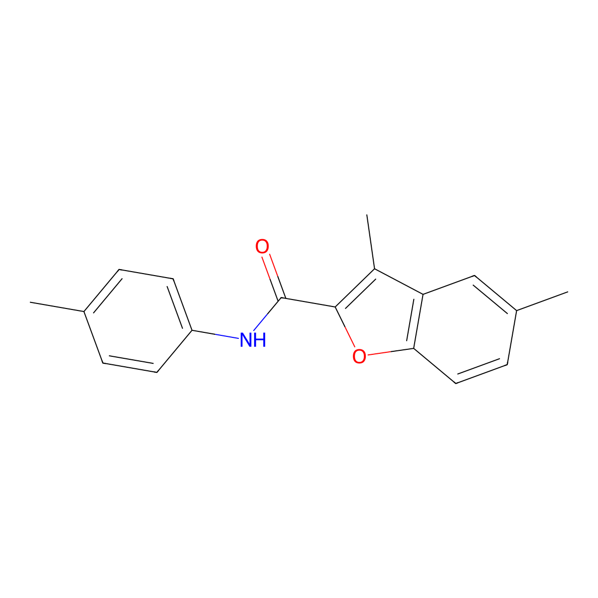 3,5-dimethyl-N-(4-methylphenyl)-1-benzofuran-2-carboxamide molecular structure, CAS 620586-69-8