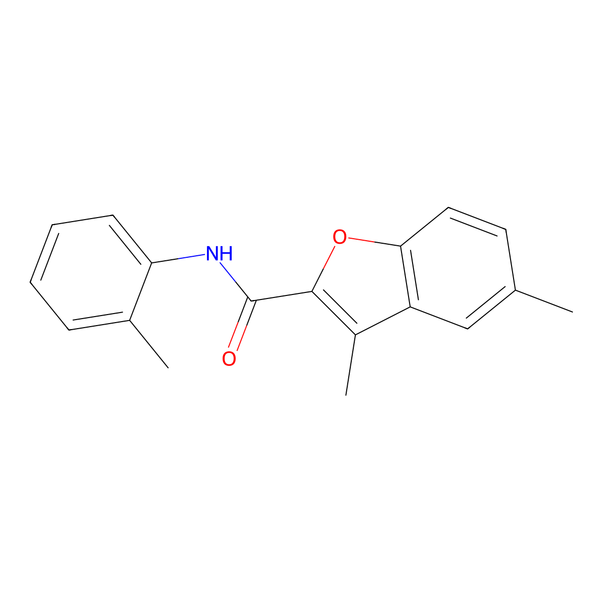 3,5-dimethyl-N-(2-methylphenyl)-1-benzofuran-2-carboxamide molecular structure, CAS 620586-72-3